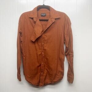DAS Button Front Long Sleeve Women's Brown Shirt Size Large Breathable